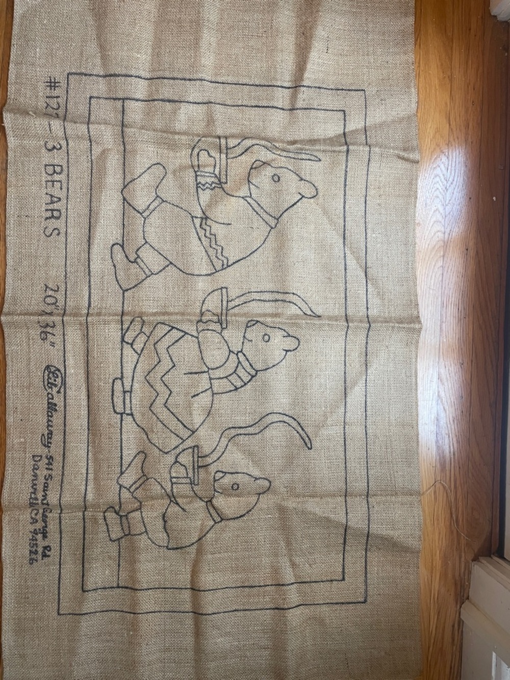 Vintage Lib Calloway Hooked Rug Pattern “3 Bears”  #127  20 by 36